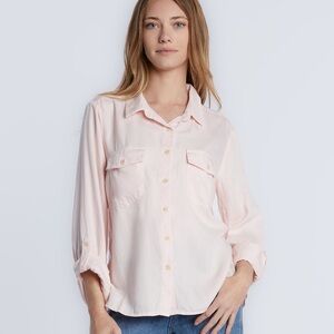 Women's Pink Button-Up Shirt M